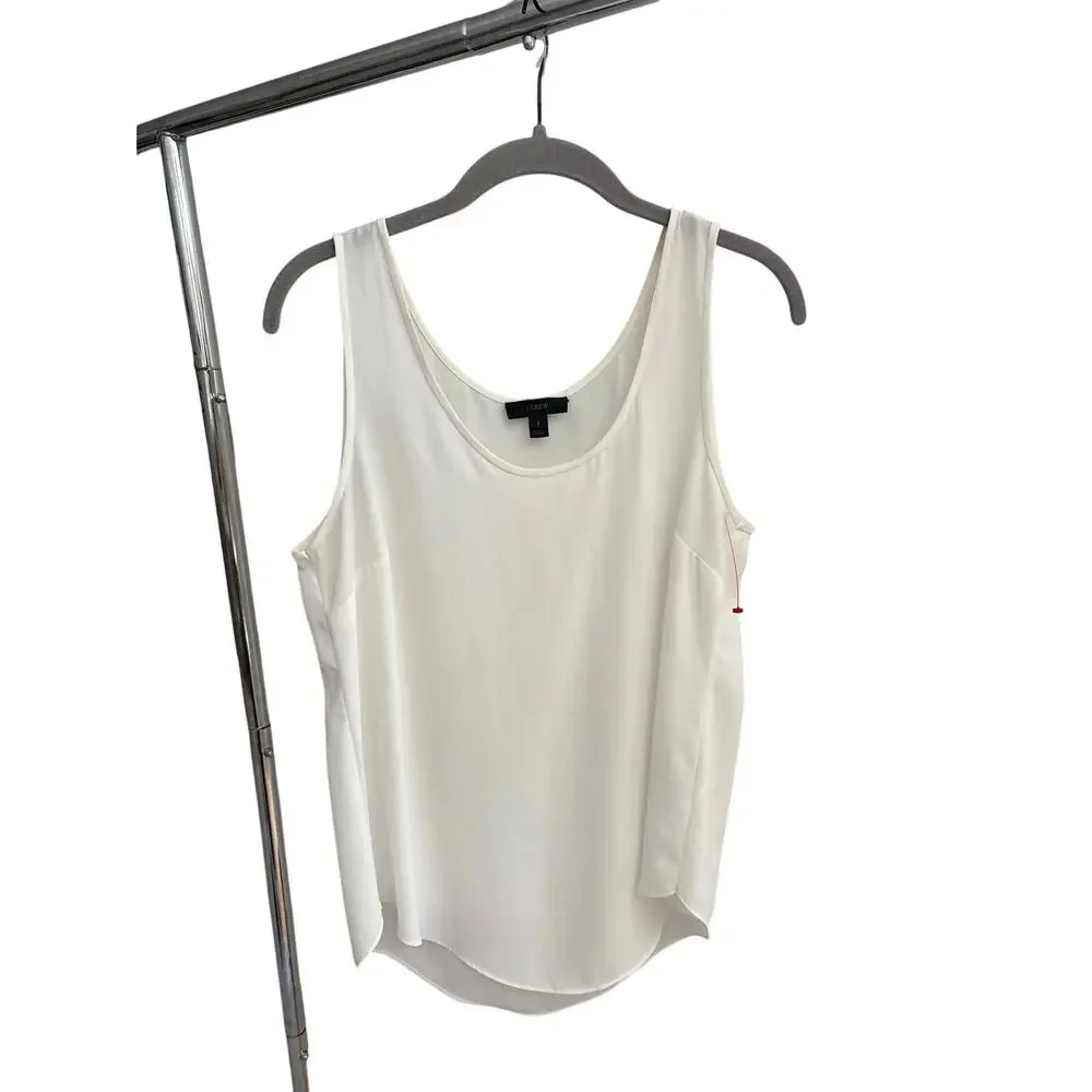 J.Crew White Sleeveless Blouse Tank Top Women’s 8 Career Office Shell - Picture 4 of 8